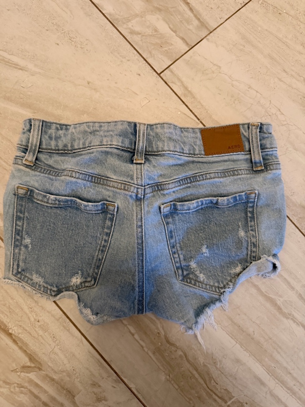 Aeropostale Light Blue Distressed Denim Cutoff Shorts